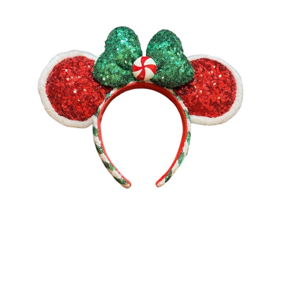 Disney Accessories - Disney Minnie Mouse Festive Red and Green Sequin Headband Christmas